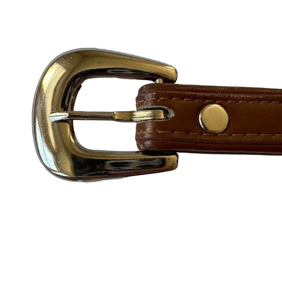 Justin Whipstitch Brown Leather Belt Sz 32 3055C - Picture 4 of 10